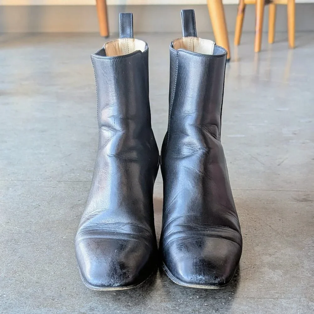 Christian Louboutin Black Leather Ankle Chelsea Boots size 36.5